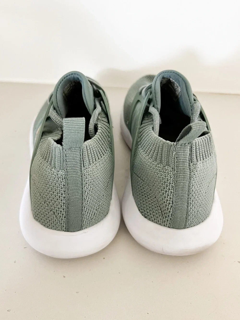 U.S. Polo Assn. Olive Gray Knit Slip-On Sneakers White Sole Women’s Size 10